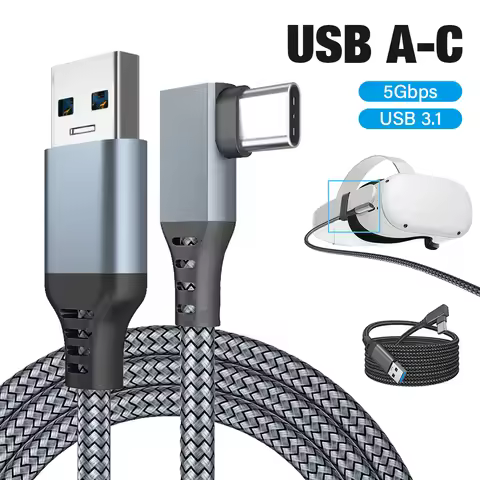 Link Cable 3 6 5M USB A To Type C For Oculus Quest 2 Quest2 Accessory Virtual Reality VR Glasses Sma
