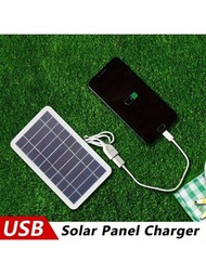 1入太陽能便攜充電面板戶外防水太陽能usb充電器,適用於戶外旅行、露營、移動電源、手機充電寶、手電筒、風扇