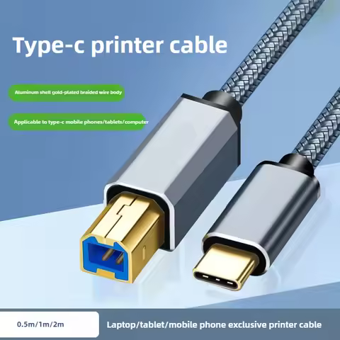 Type C Braided Printer Cable USB C To USB Type B for MacBook Pro HP Canon Dell Samsung Printer Type 