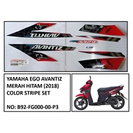 (CLEARANCE SALE) YAMAHA ORIGINAL EGO AVANTIZ 2018 MERAH HITAM STRIPE/GRAPHIC SET (B92-FG000-00-P3)
