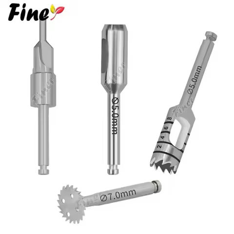 Dental Trephine Drill Bur Tissue Punch Bone Saw Disk Dental Bone Harvest Drill Dental Countersunk Dr