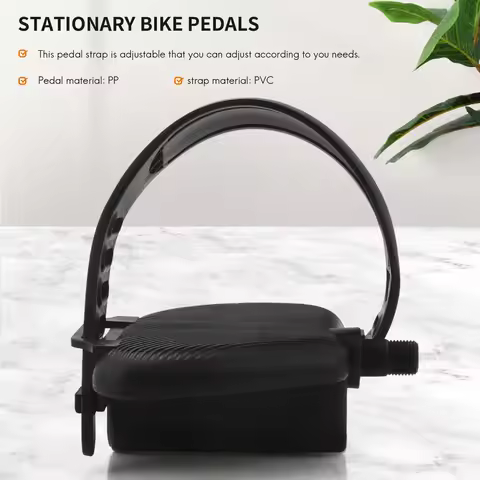 AT411Pair Exercise Bike Pedal Widened Bicycle Pedal With Pedal Straps For Exercise Bike Stationary C