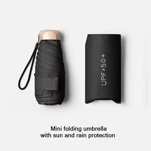 Compact Folding Umbrella, Fashion Mini Sunshade, Portable Travel Umbrella with UV Protection, Outdoo