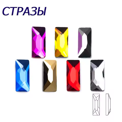 20pcs Cosmic Baguette Non Hotfix Strass Rhinestones 3x7mm Multi-colors Nails Art Charms Crystal Diam