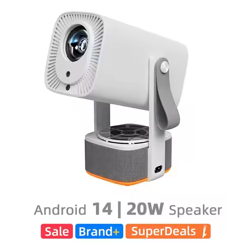 AUN A005 Pro+ 2 in 1 Android 14 Projector MINI 2+32Gb LED 4K 1080P Home Theater Portable Bluetooth 2
