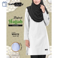 Baju Muslimah Hajjah Putih Hitam Perempuan Tshirt Muslimah Jersey Malaysia Microfibre Jersy Muslimah labuh Baju Muslimah Cotton Plus Size Blouse Murah Viral Long Sleeve for Women