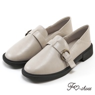 FM SHOES Retro Soft Leather Back Loafers Rice