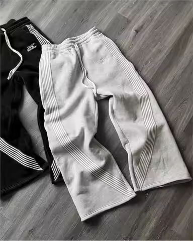 Y2k Embroidered Black Gray Casual Pants Camo Functional Tactical Functional Men Women Premium Joggin