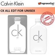 Calvin Klein cK All EDT for Unisex (100ml/200ml/Tester) Men Women Eau de Toilette White [100% Authentic Perfume]