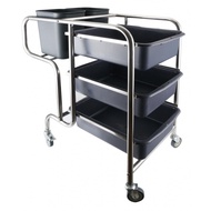 Koch Kitchen รถเข็นเก็บจาน พร้อมถาด 3ใบ และถัง 2ใบ ขนาด 90x46x95ซม. King