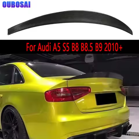 For Audi A5 S5 B8 B8.5 B9 2010+ Carbon Fiber Tail fins Rear Trunk Spoiler Guide Wing Rear Wing Diver