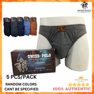 Swiss Polo 5pcs/box Men Comfort Cotton Briefs Underwear Spender Segi Tiga Seluar Dalam Lelaki Dewasa