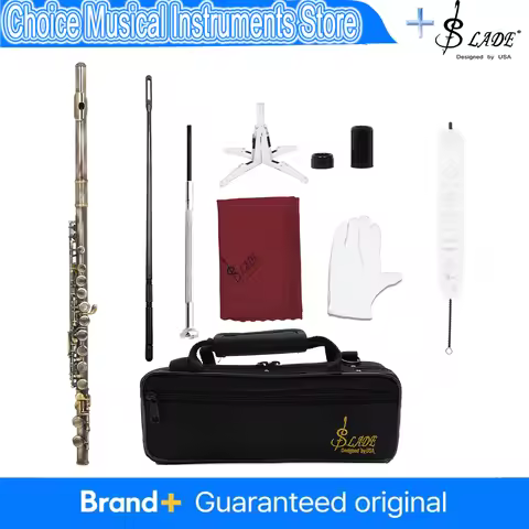 SLADE High Quality Flute 16 Closed Holes C Key Professional Transverse Flute Concert Musical Play In