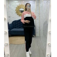Long-sleeved maternity outfit made of fish skin to wear at home, super beautiful color combination B