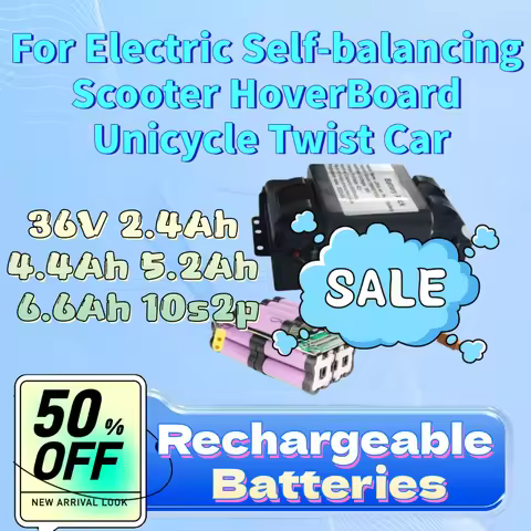 Lithium Rechargeable Battery 36V 2.4Ah 4.4Ah 5.2Ah 6.6Ah 10s2p for Electric Self-balancing Scooter H