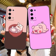 Cartoon Cute Pink Pig Soft Black Silicon TPU Cell Phone Case For OPPO R17 R15 R11 R9 R7 K1 F11 F9 F7 F5 A9 A7 A79 A75 A73 Realme RENO 3 2 6.4 U1 M B S X Z Pro Plus Youth 5G