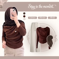 One Set Teen Korean Style 3in1 (April Top Blouse - Pants - Hijab) Casual Suit RO211N