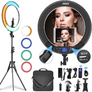 19 inch Ring Light with Remote Controller and Stand ipad Holder,60W Bi-Color with 4 Color Soft Filte