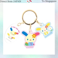 Tees Factory Sanrio Characters 3-Charm Keychain, Usahana, Approx. H50 x W49 x D3mm (Maximum Acrylic 