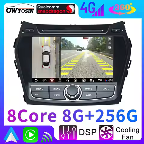 Owtosin 4G WiFi Android 13 UIS7870 12G+256G Car GPS Radio Multimedia Video Screen For Hyundai Santa 