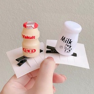 Creative Fun Food Toys Hair Clip Yakult Milk Personality Funny Fashion Side Clip