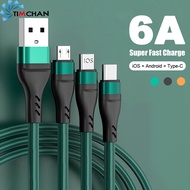 1.2m 6A 3 in 1 Super Fast Charging Cable/Nylon Braided Fast Charger