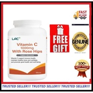 [FREE GIFT] LAC Vitamin C 1000mg With Rose Hips (180 Tablets)/ GNC