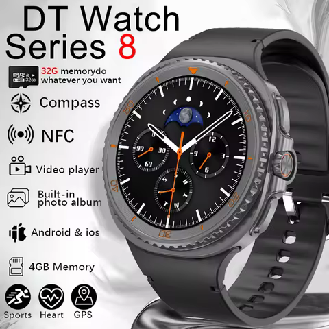 2026New DT Watch 8 Ultra Smart Watch Men Memory Video GPS NFC 47mm AMOLED Fitness Sports Tracker Hea