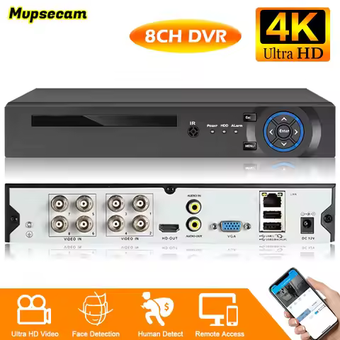 4K 8MP Security CCTV DVR Smart Home Face Detection 8CH AHD/DVR/XVI 6in1 8M-N H.265+ Hybrid Video Rec
