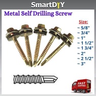 ( METAL ) SELF DRILLING SCREW WITH WASHER AWNING SCREW SKRU ONING SKRU ATAP SKRU IKAT BUMBUNG SKRU BESI