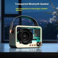 Transparent Bluetooth Speaker Mecha Style Simple RGB Ambient Light Speaker Home Decoration Bluetooth
