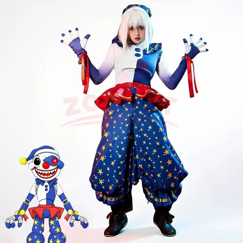 Aime Security Vulnerability Moon Falling Clown cos Costume Moondrop joker HalloweenCosplay Complete 