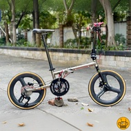 Fnhon Gust 18” • 11 Gears Shimano 105 Carbonician Stone Oval Titanium Folding Foldable Foldie Bicycle Bike 349 Dahon