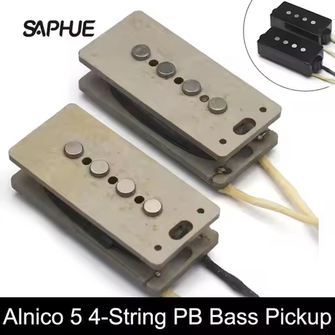 Precision Alnico 5 4-String Bass Pickup High Output-11.5K for P Bass With Grey Fiber Bobbin and Brow
