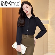 RYRYSTYLE Spring New Product Womens Shirt Simplified Long sleeved Large Size Womens Wear Korean Edit