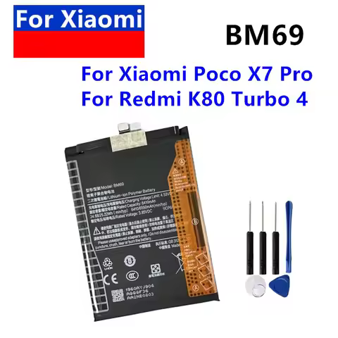 High Quality 6550mAh BM69 Battery For Poco X7 pro / Redmi K80 / Redmi turbo 4 Batteria +Free Tools