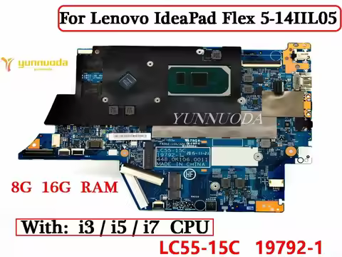 LC55-15C 19792-1 For Lenovo IdeaPad Flex 5-14IIL05 Laptop Motherboard with i3 i5 i7 10th Gen CPU 8GB