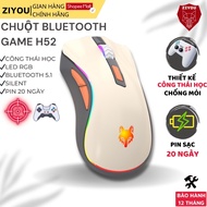 PRO Ziyou H52 Led Wireless Gaming Mouse Ergonomics Bluetooth 5.1 and USB 2.4G 20-Day Rechargeable Ba