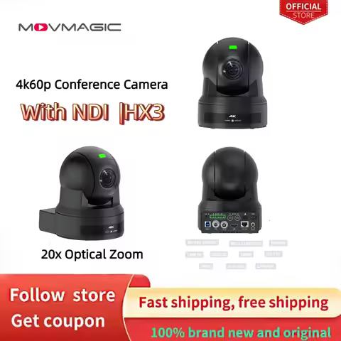 Movmagic MC62-12G 20X Optical Zoom PTZ Conference Camera 4K60P 1/1.8 CMOS 12G-SDI&HDMI TimeCode Free