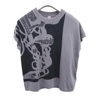 全新未使用愛馬仕 (Hermès) Bride de Gala 短袖提花針織衫 H5E2685DA，人造絲、真絲和棉混紡，藏青色，1395 [二手] 愛馬仕