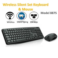 Silent Wireless Set Keyboard & Mouse Membrane 104Keys/Set Keyboard dan Silent Mouse For Office Home 