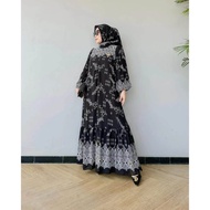 K-FASHION Gamis Set Hijab Terbaru 2024 Kekinian Baju Wanita Lebaran Model Baru Import Viral Outfit M