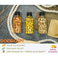 💕DOORGIFT BOTOL PLASTIK ISIAN 150ML KACANG/BISKUT/BIJIRIN MY💕