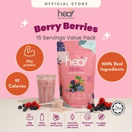 Heal Berry Berries Whey Protein Shake Dairy Based Powder (450g - 15 Servings)- HALAL