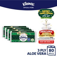 ☟Kleenex Bath Tissue Toilet Tissue Paper Clean Care Aloe - 3Ply (20 Rolls x 4 packs)☁