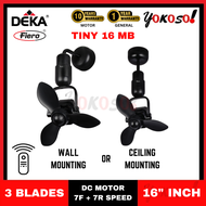 FIERO by Deka TINY 16 Corner Fan Wall Fan with Remote Control 16 Wall /Ceiling Fan
