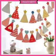Hat-shaped hanging string - flag string for birthday decoration