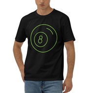 Hipster Printed Funny Top Tee 8 Ball Neon Sign Pool Eight Ball Cotton T-Shirt