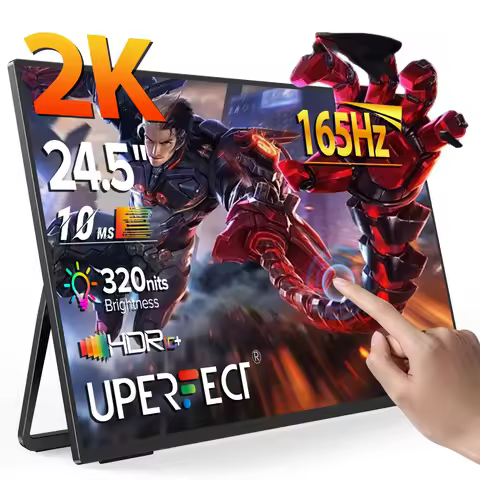 UPERFECT Touchscreen Portable Monitor 24.5” 2K 165HZ Gaming Touch Display with FreeSync HDR Type-C H