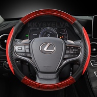 Mahogany Wood Grain Car Steering Wheel Cover For Lexus is250 RX350 is350 GX460 is300 ES350 RC LS NX 